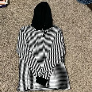 Boys Black and white striped Hoodie